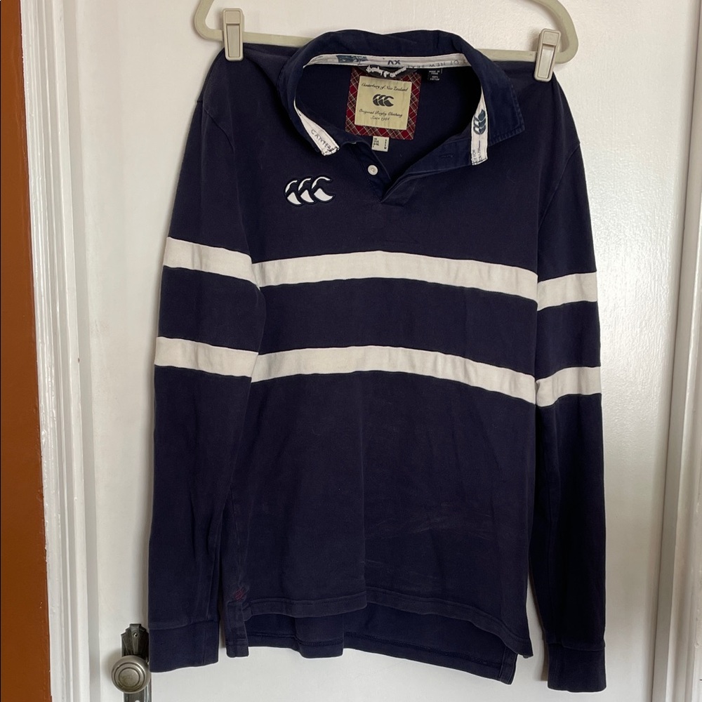 Canterbury Navy and White Rugby Shirt